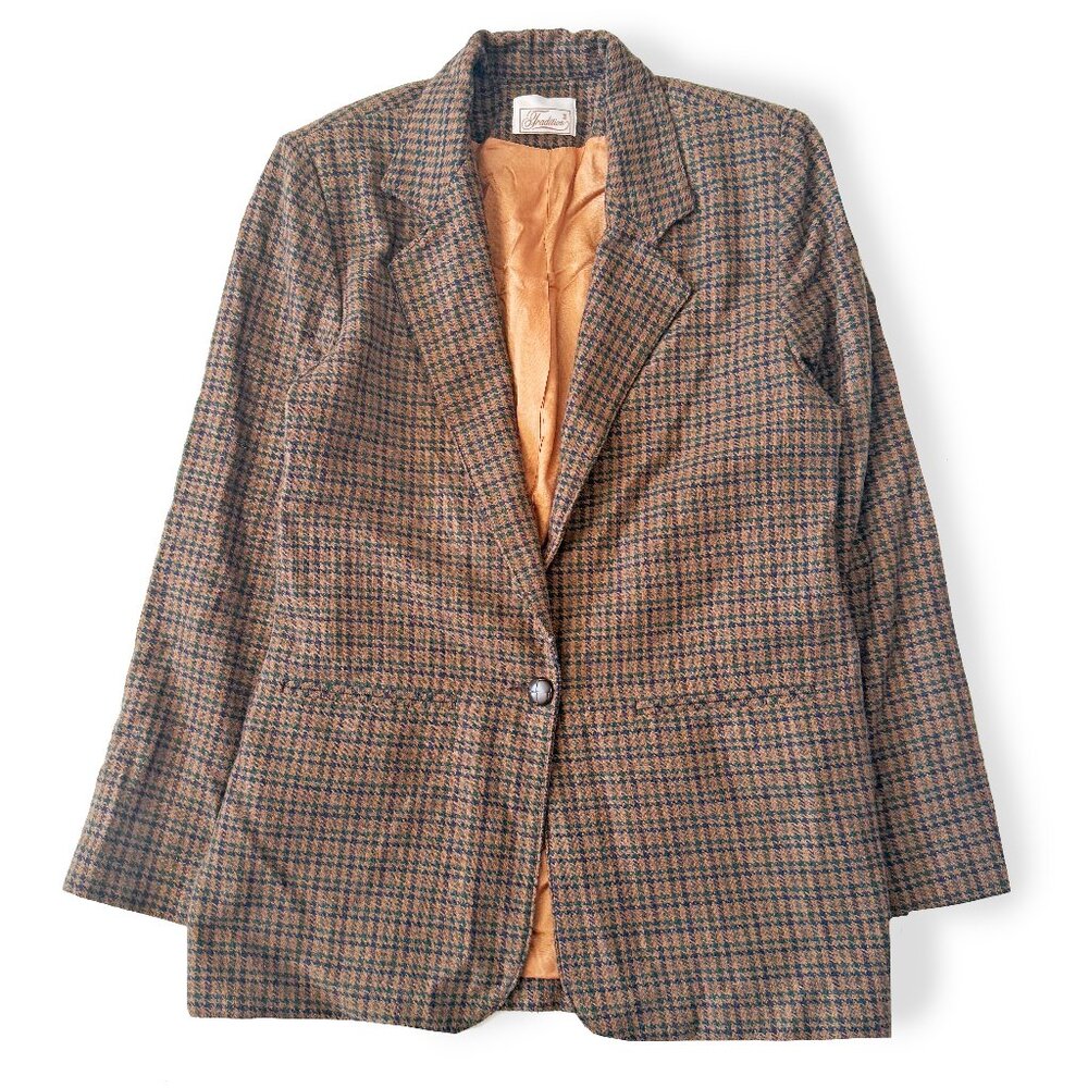 Vintage Tradition, Brown Houndstooth Blazer